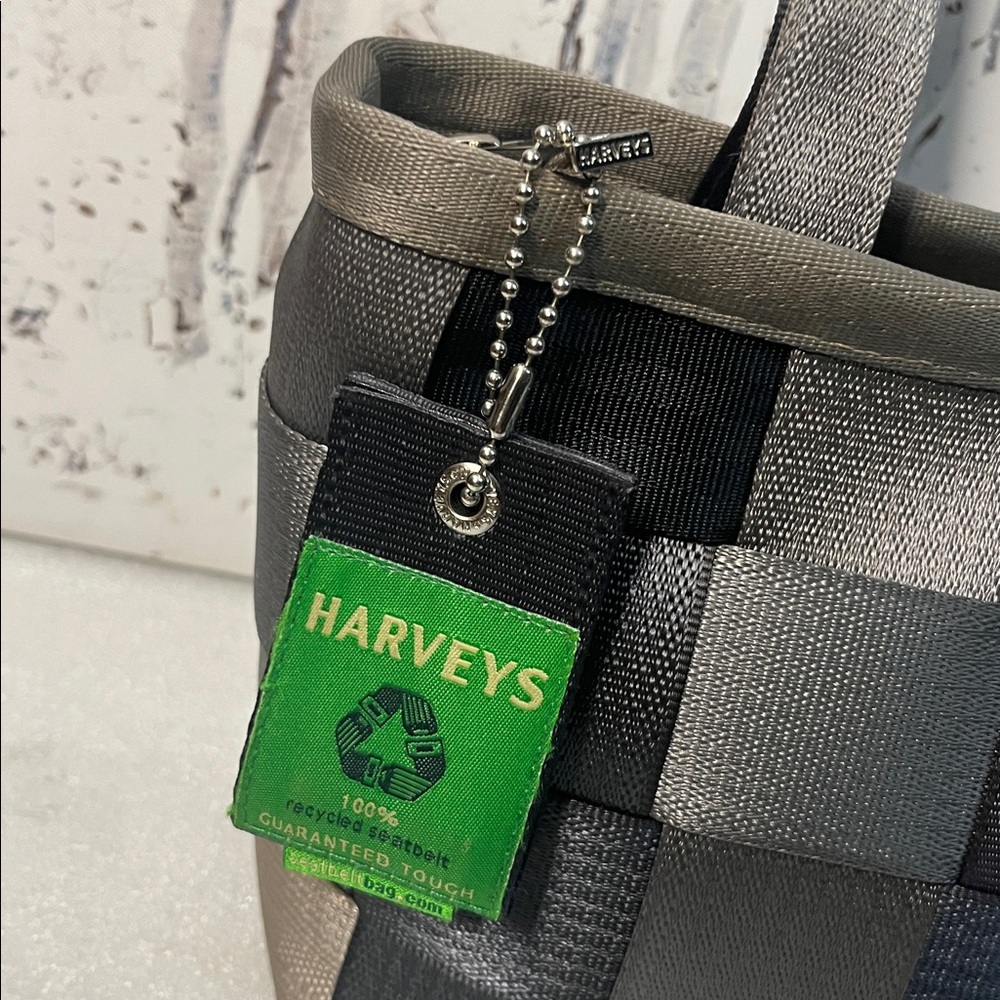 Harveys Original Footed Seatbelt Multi Gray Shoulder Handbag Double Strap Med - Picture 2 of 10